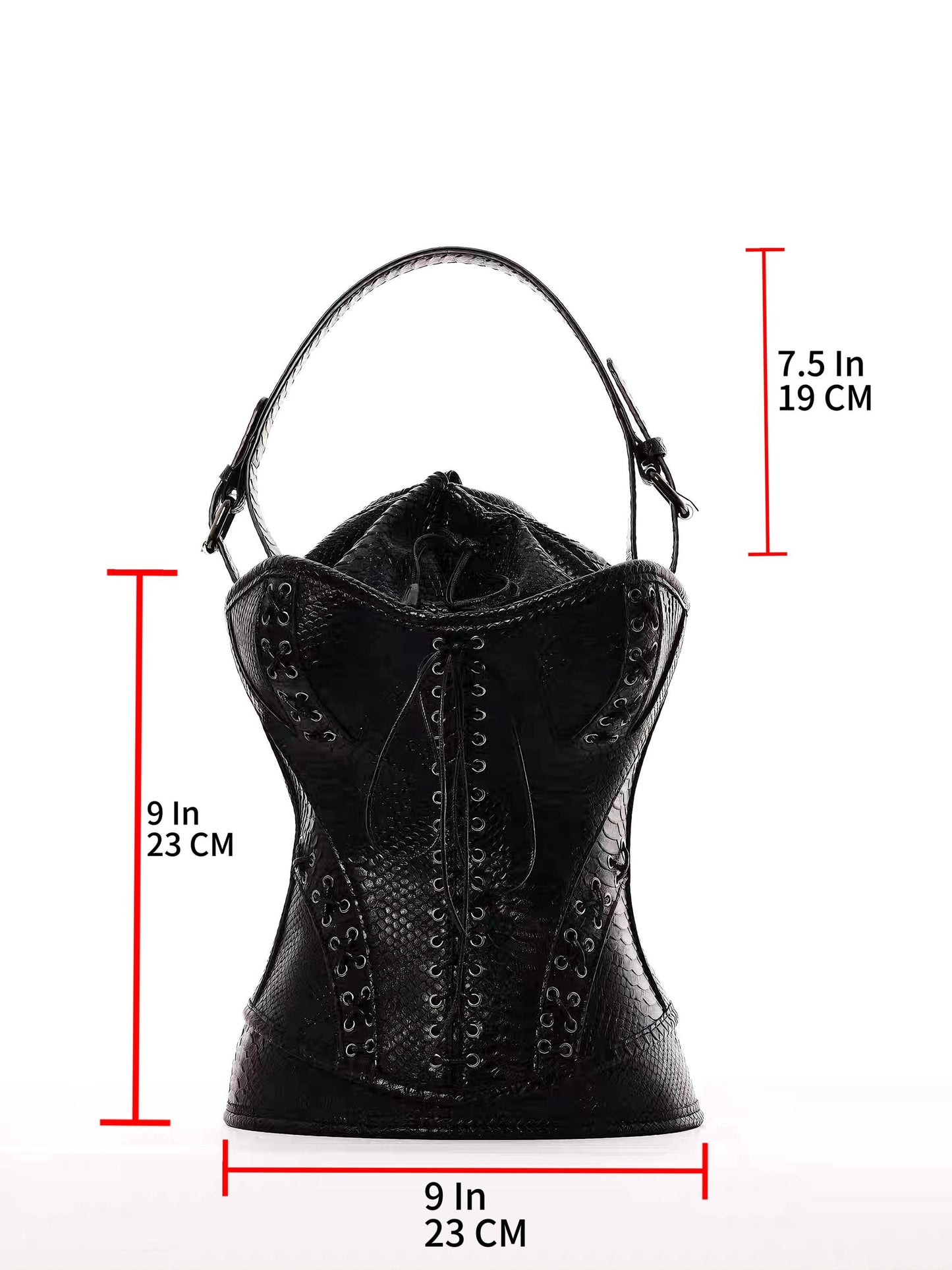 Gothic Snake Corset Bag, Black Serpent Leather Tote, Dark Fantasy Shoulder Purse, Gothic Queen Handbag, Fetish Punk Accessories