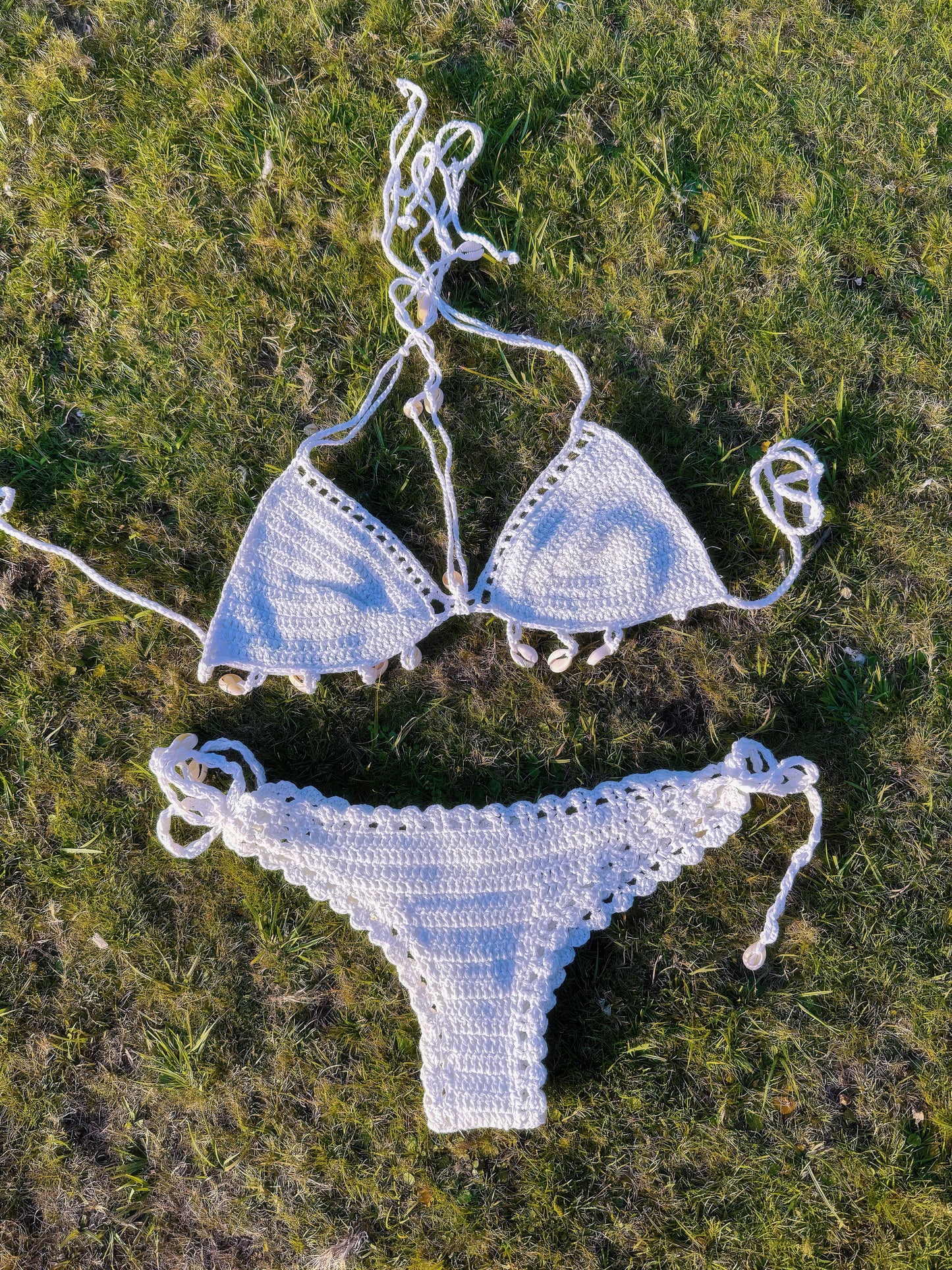 Hand-Knit Seashell Crochet Bikini: Boho Beach Swimsuit
