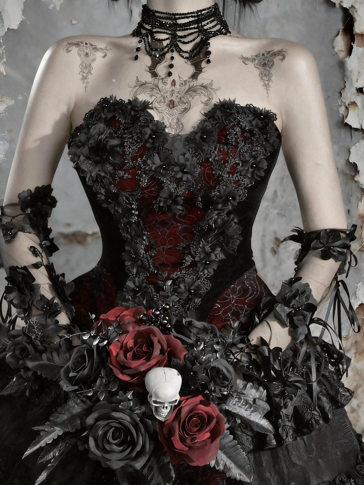 Crimson Widow Gothic Velvet Corset Dress - Victorian Baroque Gown for Christmas Ball, Holiday Gala & New Year Masquerade Party, Gift for Her