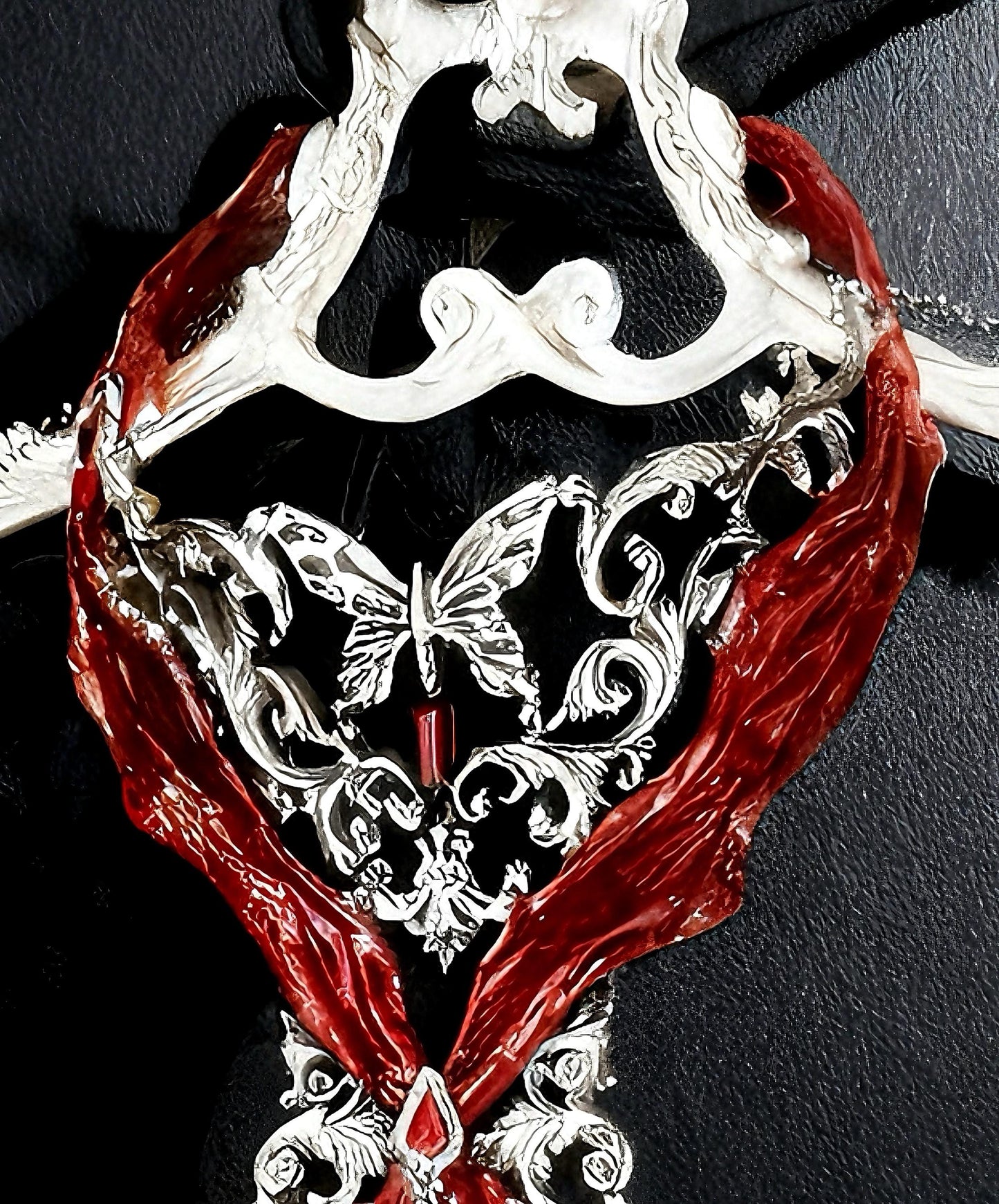 Handmade Red Rave Corset Top – Gothic Resin Silicone Bustier, Festival Rave Outfit, Fantasy Armor Lingerie, EDM, Burningman Outfit