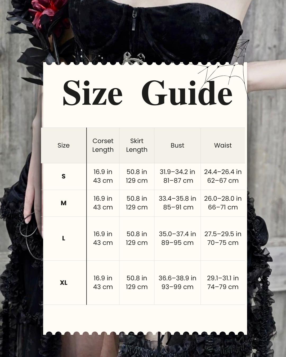 Hell Alice Gothic Corset 3 Pieces Set – Medieval Dark Angel Cage Skirt Burlesque Party Costume, Gift for Cosplayer, The Black Countess, Xmas