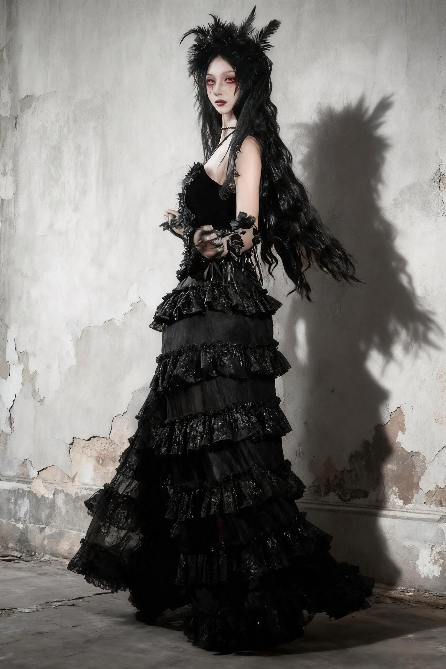 Crimson Widow Gothic Velvet Corset Dress - Victorian Baroque Gown for Christmas Ball, Holiday Gala & New Year Masquerade Party, Gift for Her