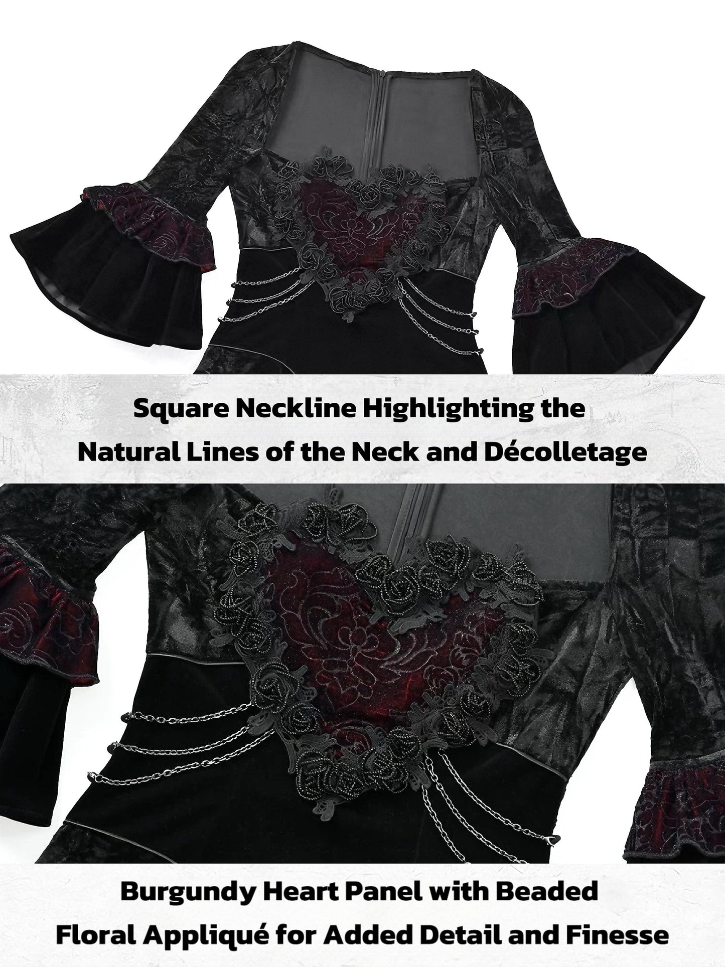 Crimson Duchess Gothic Velvet Dress | Baroque Gothic Evening Dress, Victorian Mermaid Dress, Gothic Christmas & New Year Ball