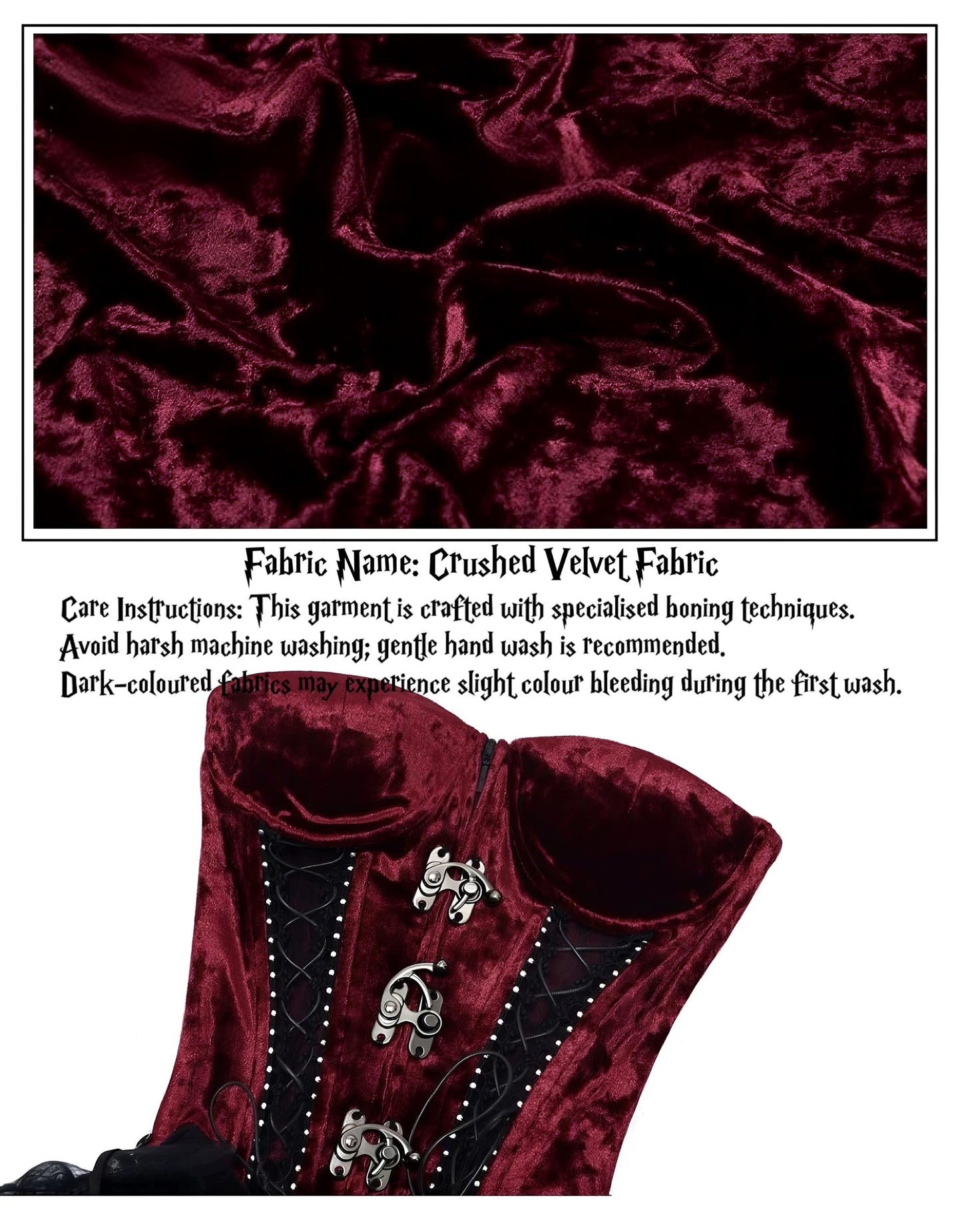 Xmas Countess Gothic Corset 3 Pieces Set, Red Velvet and Black Lace Cage Skirt, Medieval Gothic Bustier with Cross Charms & Baroque Hooks