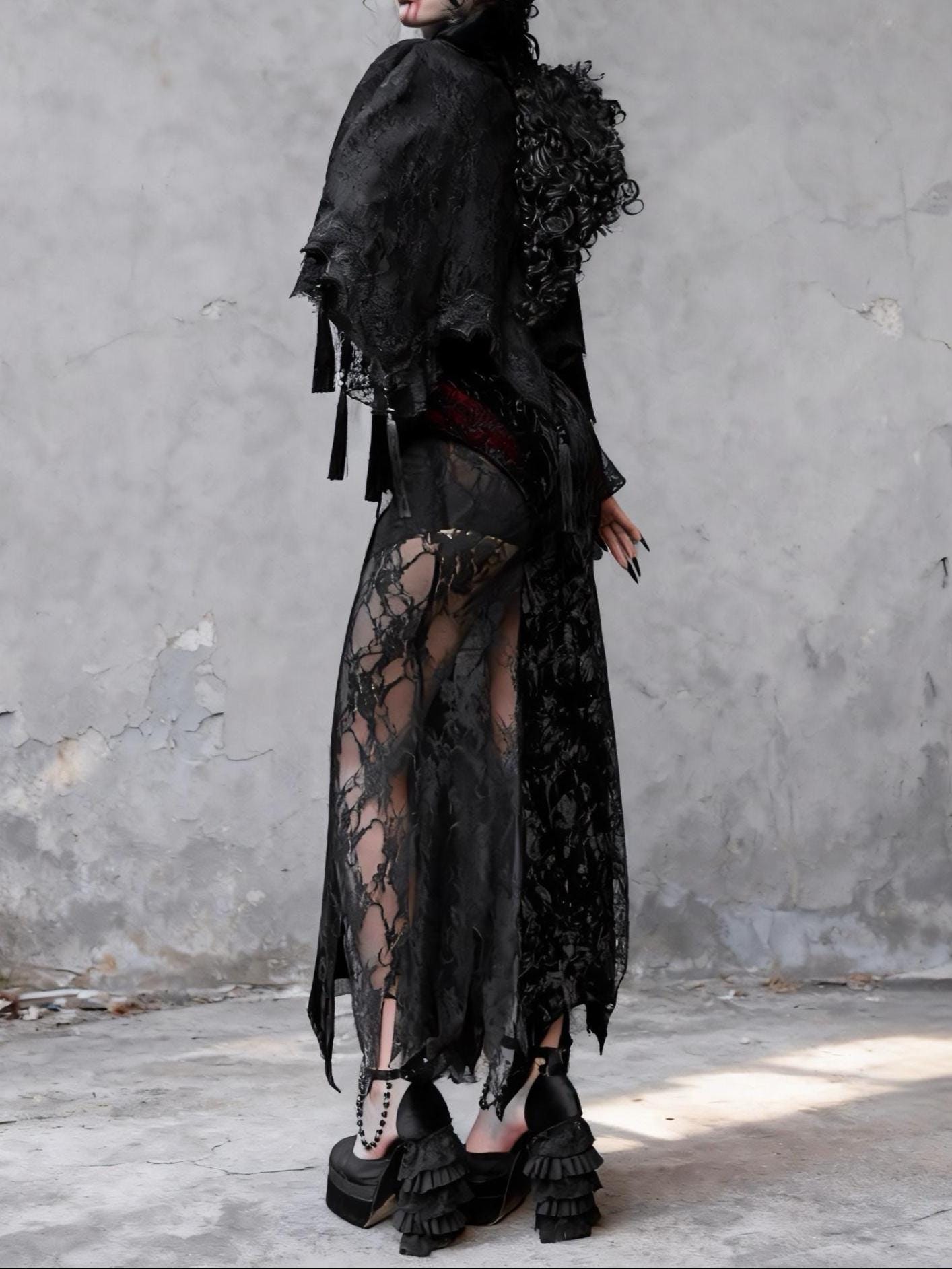 Scarlet Witch Gothic Mermaid Dress – Red Velvet Lace Vampire Gown, Dark Romance Corset Maxi Dress, Holiday Masquerade Outfit, Gift for her