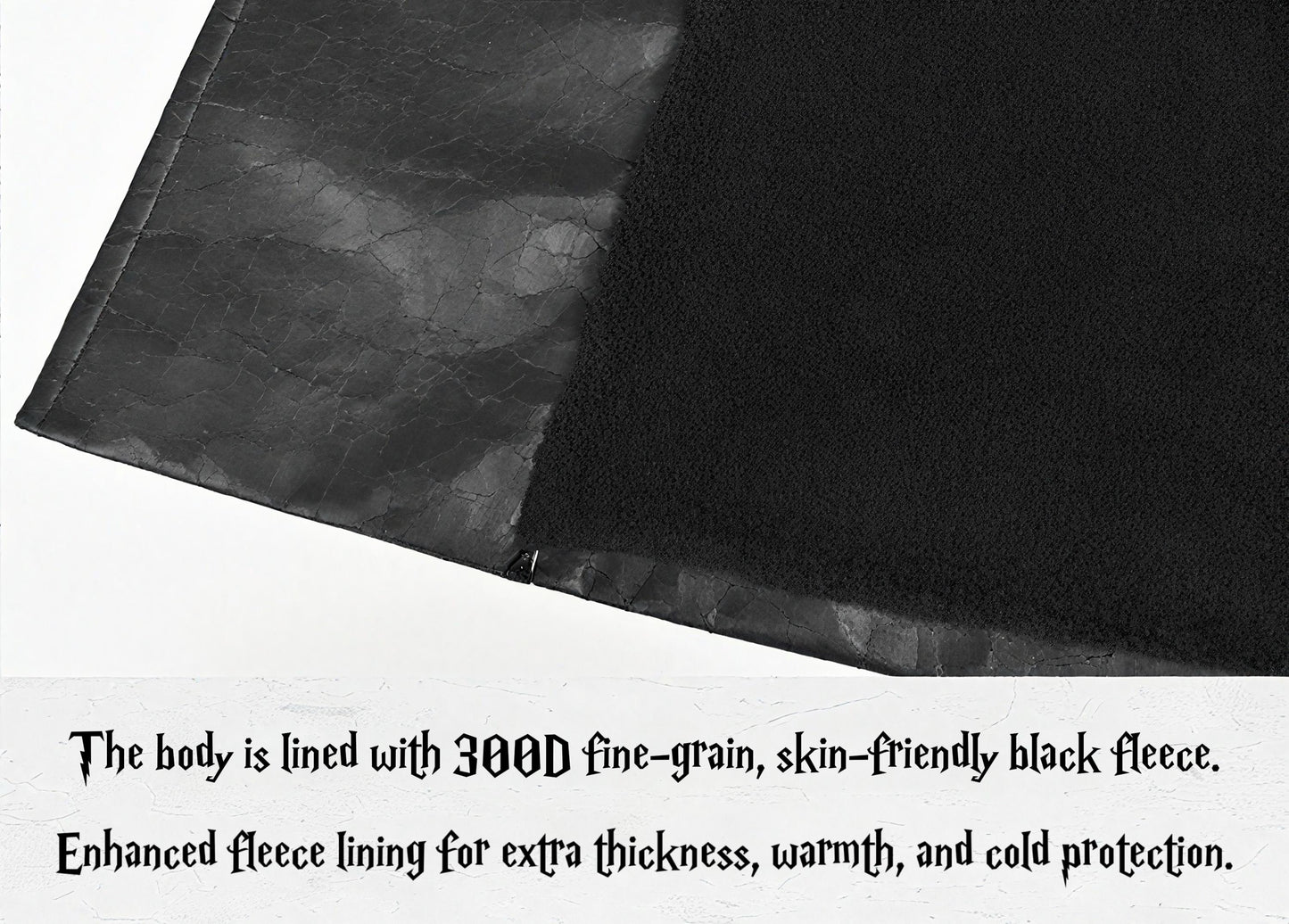 Gothic Black Trench Coat | Double Breasted Vegan Leather Overcoat with Fleece Lining, Steampunk Witch Outerwear, Punk Coat