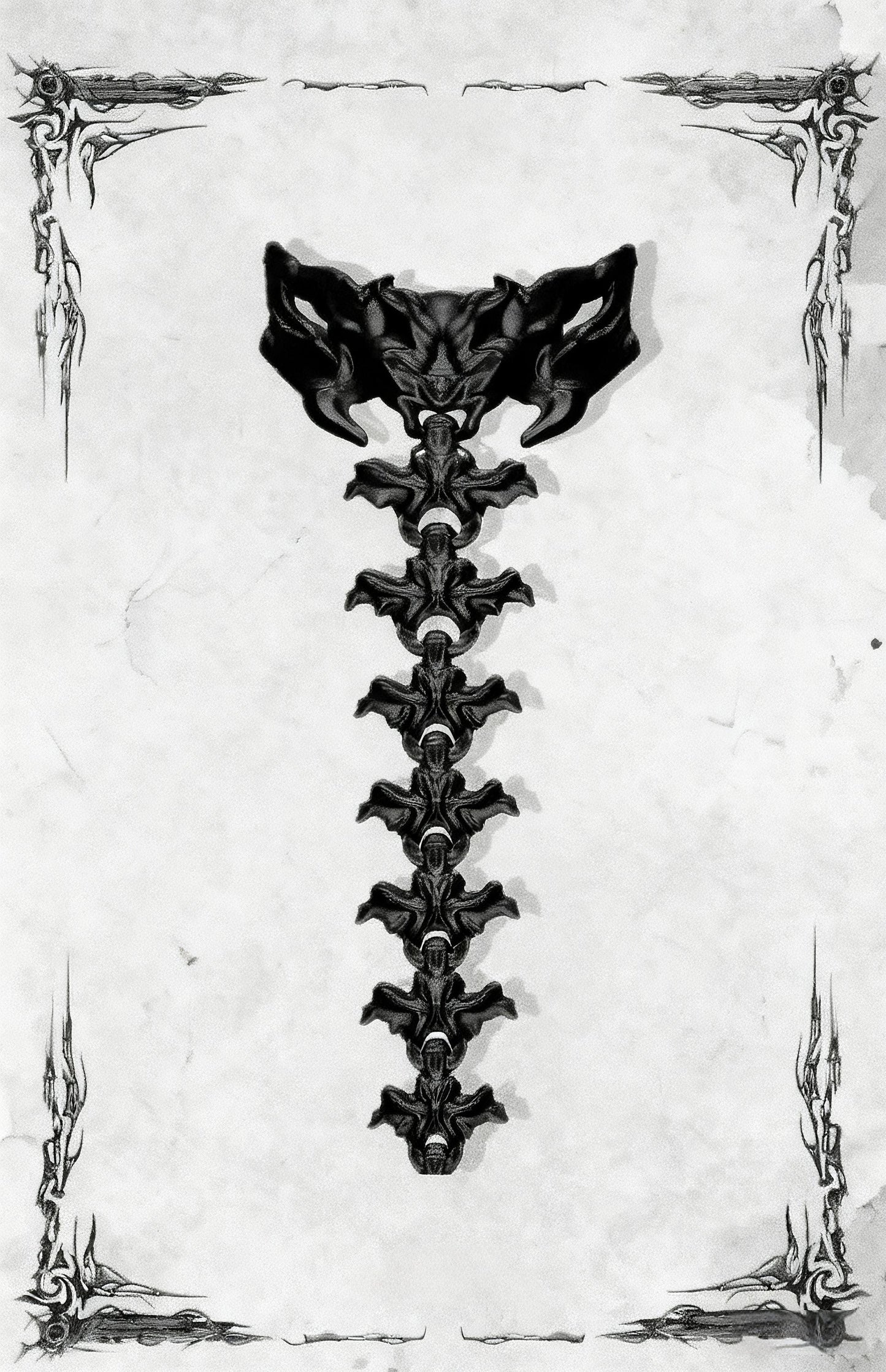 Dark Fantasy Gothic Spine Corset Costume 3D Printed Bat Wing Armor Top, Skeleton Chest Sculpture, Wearable Art Body Armo for Cosplay