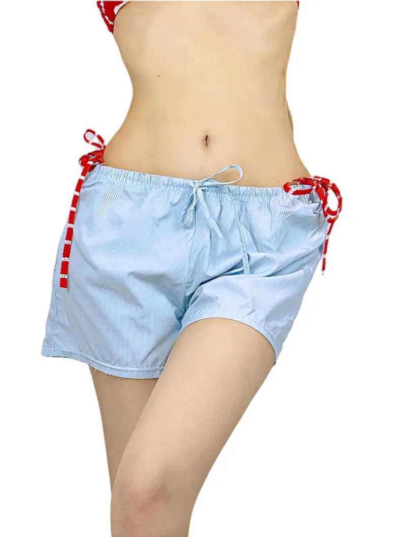 Vintage Vibes: Bordeaux Red Stripe 3-piece Bikini Set - Perfect for Festivals Party, Beach Days,Swimsuit,Swimwear,Triangle Top